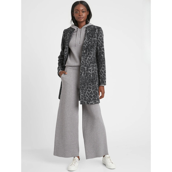 Banana Republic | Women | Petite Leopard Print Wool Blend Top Coat | Size XS - Picture 14 of 16